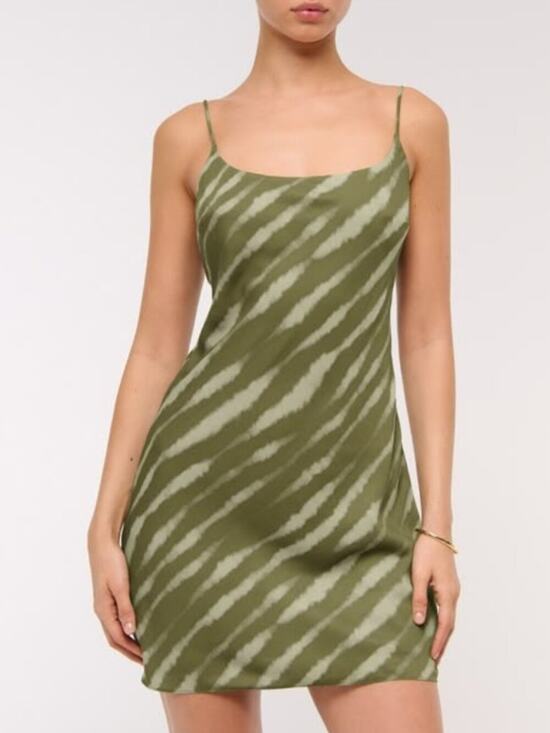 Abercrombie & Fitch Dresses & Skirts - NWT Abercrombie & Fitch Women's Julia Slip Mini Dress in Olive Pattern Small